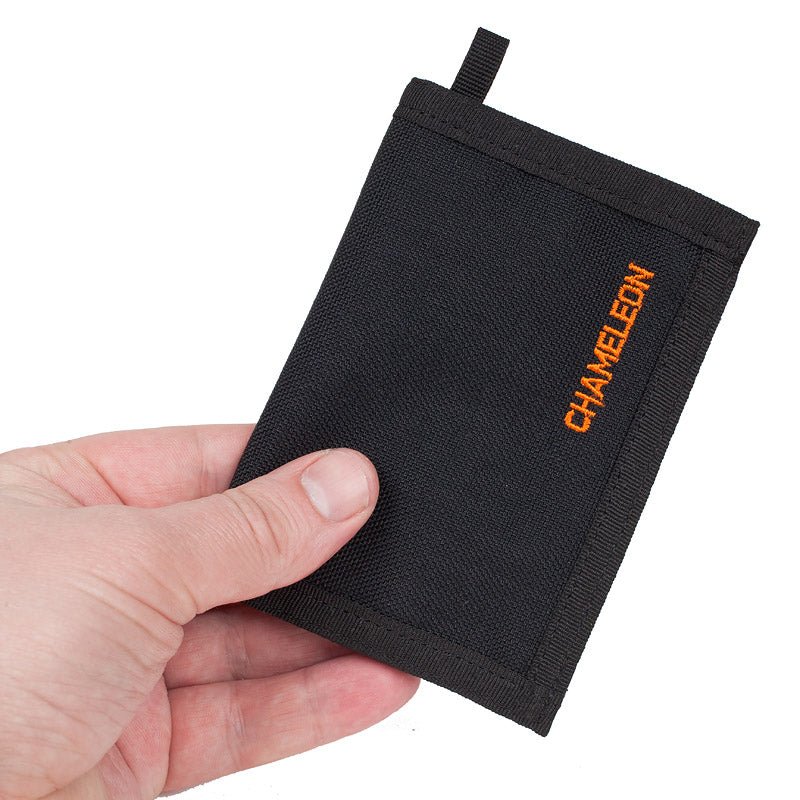 Chameleon Velcro Bifold Mens Wallet - Military Tactical Men Wallet - Canvas Thin Front Pocket Travel Bi - Fold Wallet - Best Nylon Travel Pouch - Leather Wallet for Men | Chameleon Wallets