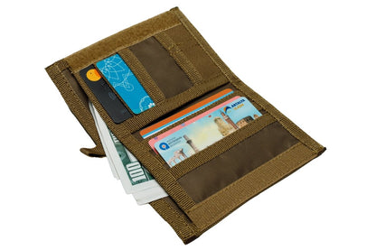 Chameleon Velcro Bifold Mens Wallet - Military Tactical Men Wallet - Canvas Thin Front Pocket Travel Bi - Fold Wallet - Best Nylon Travel Pouch - Coyote - Leather Wallet for Men | Chameleon Wallets