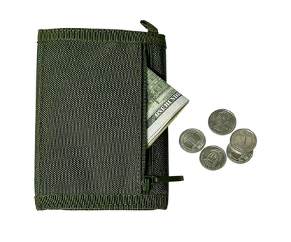 Chameleon Velcro Trifold Mens Wallet - Military Tactical Men Wallets - ID Card Holder - Canvas Thin Front Pocket Travel Wallet - Coin Zipper Pocket - Grass - Leather Wallet for Men | Chameleon Wallets