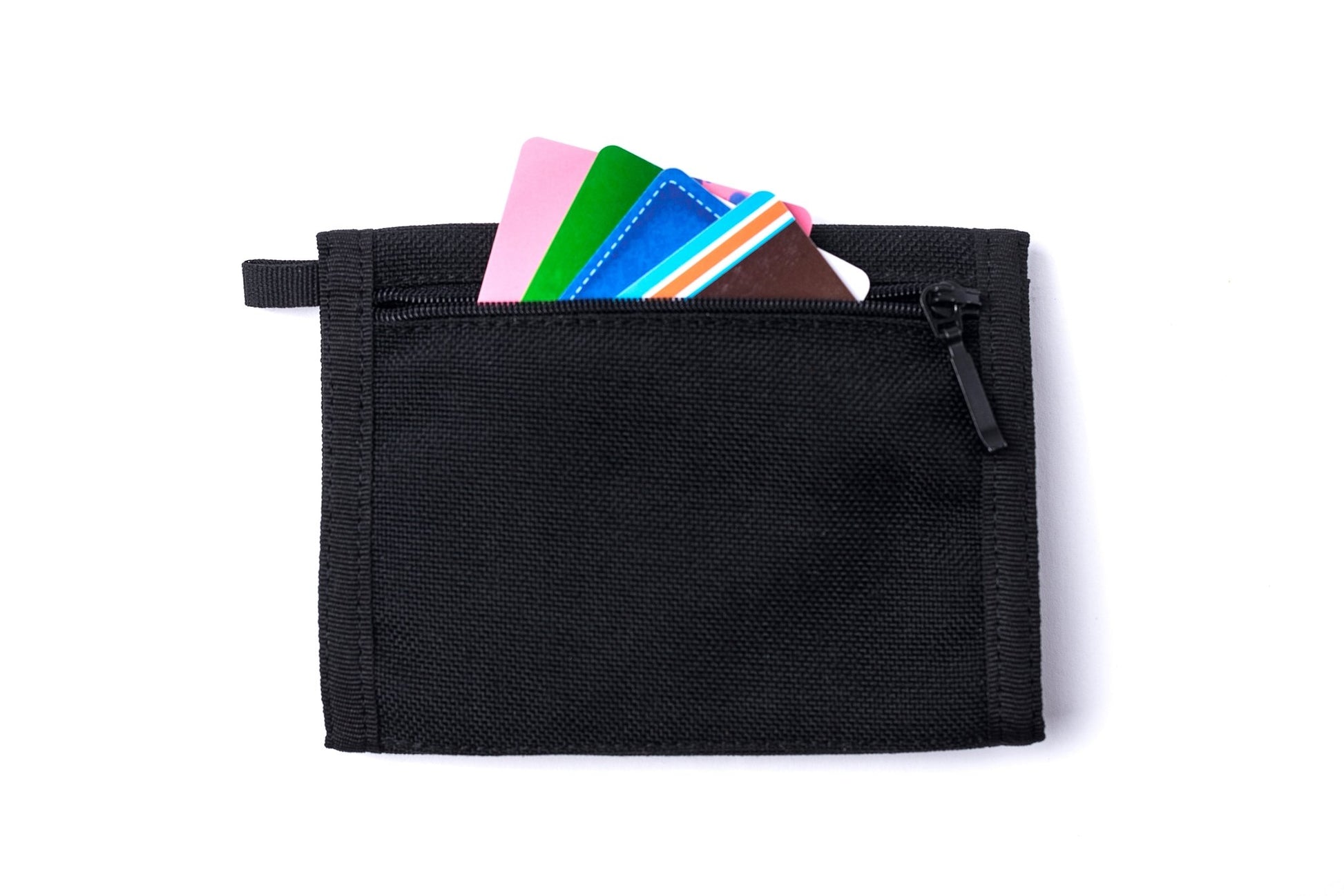 Chameleon Velcro Trifold Mens Wallet - Military Tactical Men Wallets - ID Card Holder - Canvas Thin Front Pocket Travel Wallet - Coin Zipper Pocket - Black - Leather Wallet for Men | Chameleon Wallets