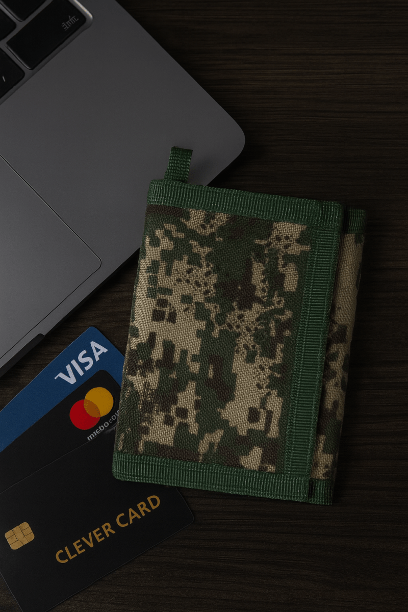 Chameleon Trifold Tactical Wallet – WoodLand - Leather Wallet for Men | Chameleon Wallets