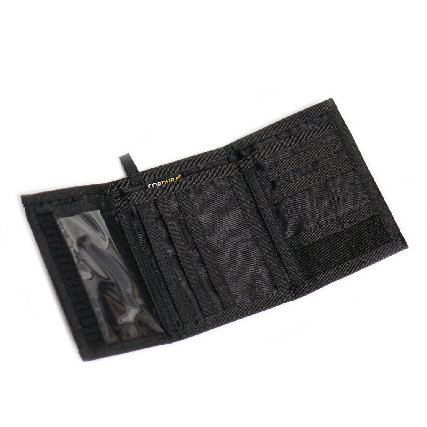 Chameleon Velcro Trifold Mens Wallet - Military Tactical Men Wallets - ID Card Holder - Canvas Thin Front Pocket Travel Wallet - Coin Zipper Pocket - Black - Leather Wallet for Men | Chameleon Wallets